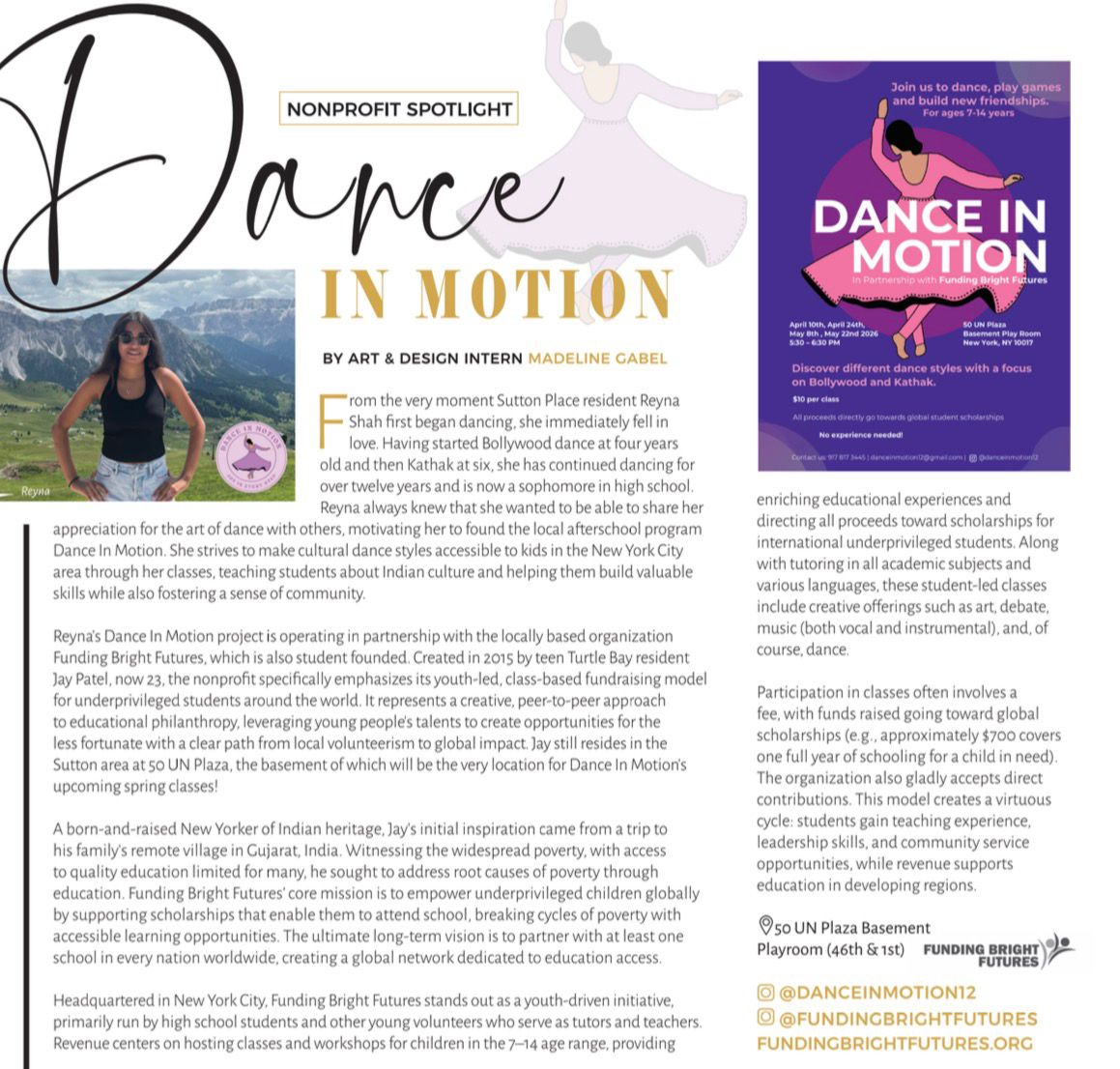 Dance in Motion press article